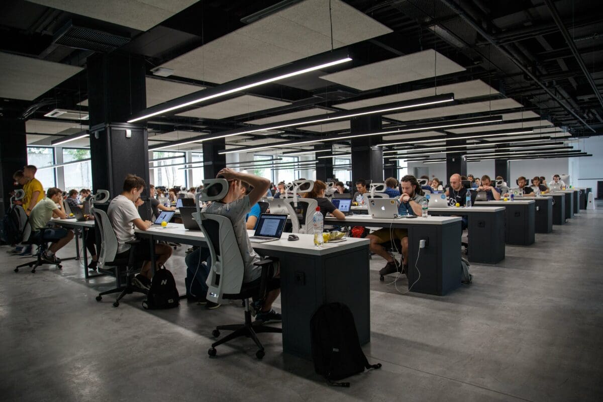 large-open-concept-office-warehouse A large office space, open concept