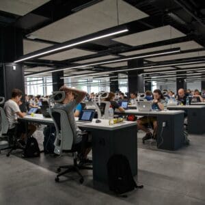 A large office space, open concept